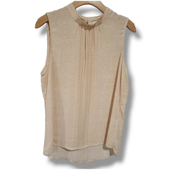 Lex & Madison women's peach white Sleeveless lightweight Blouse - large - Picture 1 of 9